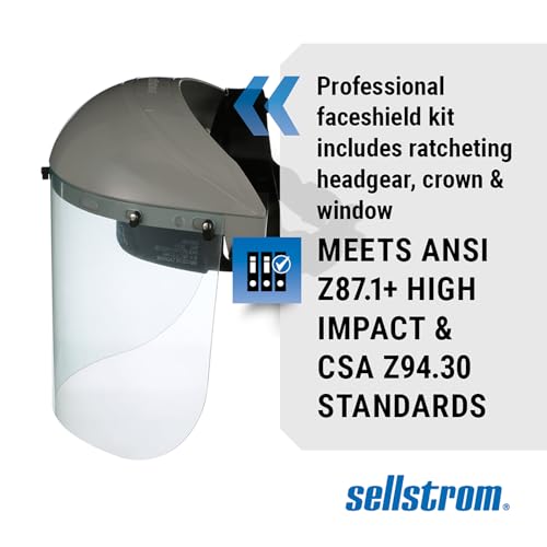 Sellstrom Advantage Face Shield - Lightweight ANSI Z87.1 Masks for Work