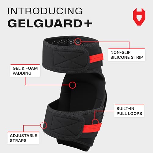 Professional Gel Knee Pads - Heavy Duty, Anti-Slip, Dual-Layer Foam, Adjustable Straps (Black)