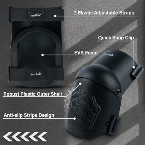 MELOTOUGH Knee Pads for Work and Gardening (BLACK)