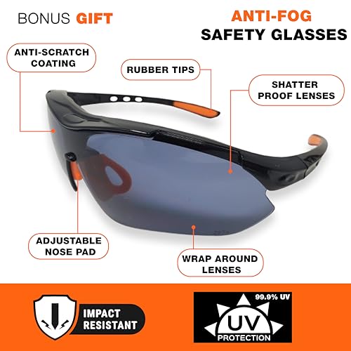 Professional Heavy-Duty Men's Knee Pads - Extra Thick Gel & Foam, Non-Slip Waterproof for Construction, Gardening, and C