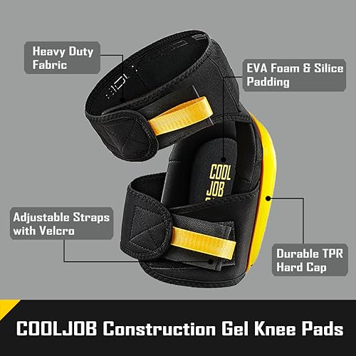COOLJOB Heavy Duty Foam Knee Pads with Gel, Comfortable Protection for Painters and Carpenters
