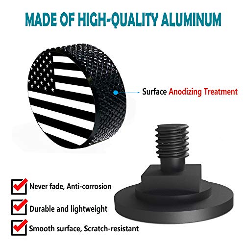 Black Aluminum USA Flag Pattern Pipeliner Helmet Fasteners (1 Pair)